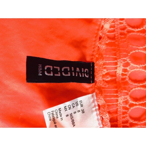 Divided  Women Dress Red Open Back  Lace Mini Lined Sleeveless Size 8 - Picture 3 of 5